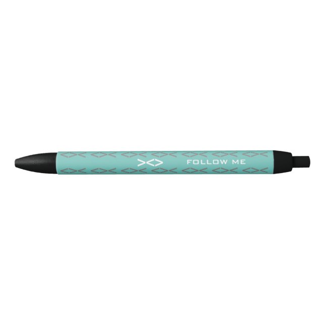 Jesus Fish Text Black Ink Pen (Front)