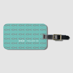Jesus Fish Text Luggage Tag