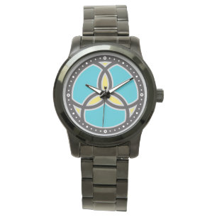 Jesus Fish Trinity Stained Glass Logo Watch