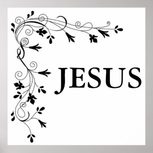 JESUS FLORAL CORNER BORDER POSTER
