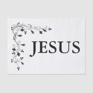 JESUS FLORAL CORNER BORDER TISSUE PAPER