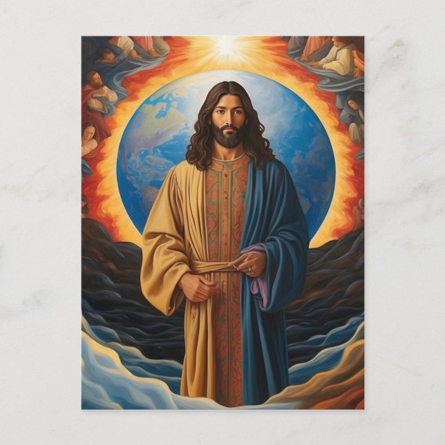 *~* Jesus Flower Heal  Earth Universe  AP50 Cosmic Postcard (Front)