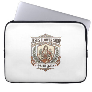 Jesus Flower Shop Faith Sign Jesus Flower Shop Sig Laptop Sleeve