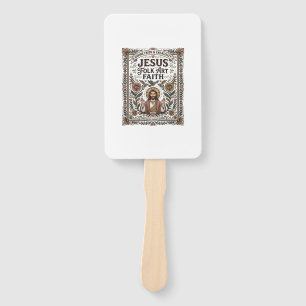 Jesus Folk Art Faith Jesus Folk Art Christian Fait Hand Fan