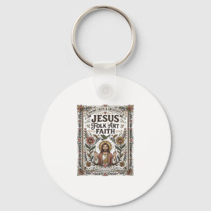 Jesus Folk Art Faith Jesus Folk Art Christian Fait Key Ring