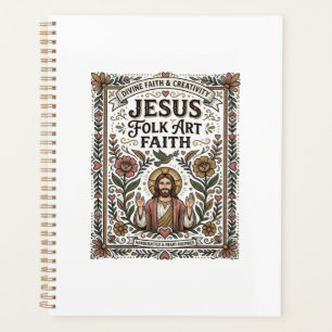 Jesus Folk Art Faith Jesus Folk Art Christian Fait Planner
