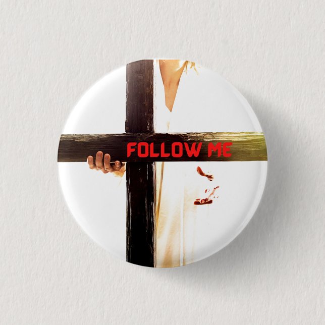 Jesus Follow Me Frisbee 3 Cm Round Badge (Front)