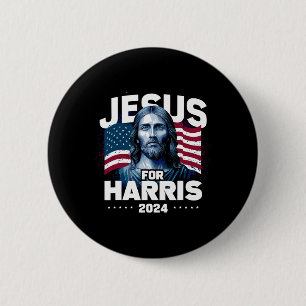 Jesus For Harris Kamala 2024 6 Cm Round Badge