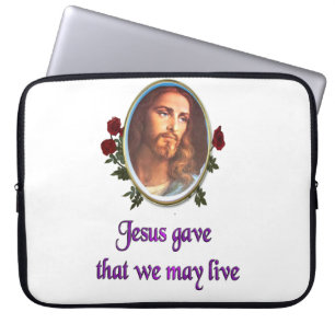 Jesus forgives laptop sleeve