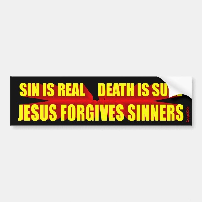 Jesus Forgives Sinners Bumper Sticker (Front)
