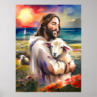 Jesus Found The Lost Sheep Poster