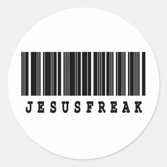 jesus freak barcode design classic round sticker (Front)