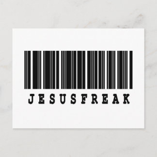 jesus freak barcode design postcard