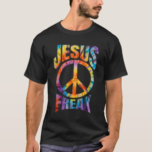 Jesus Freak  Christian Retro Tie Dye Lettering  T-Shirt
