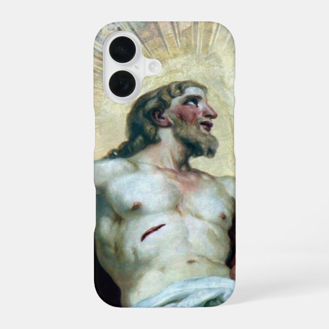 jesus fresco iPhone 16 case (Back)