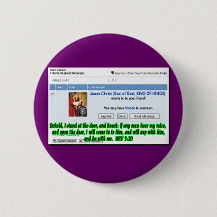 Jesus Friend Request 6 Cm Round Badge