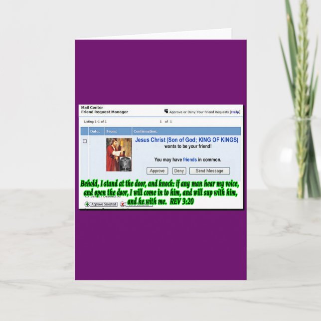 Jesus Friend Request Invitation (Front)