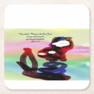 jesus friend square paper coaster
