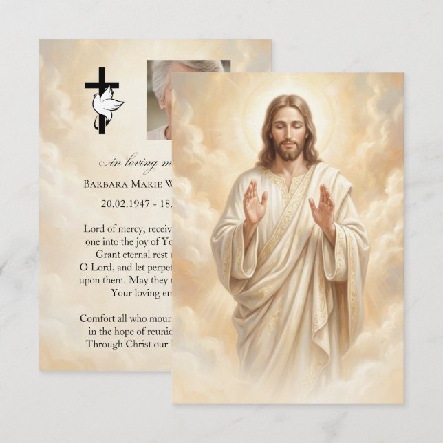 Jesus Funeral Prayer 3.5 x 5 inch Card (Front/Back)