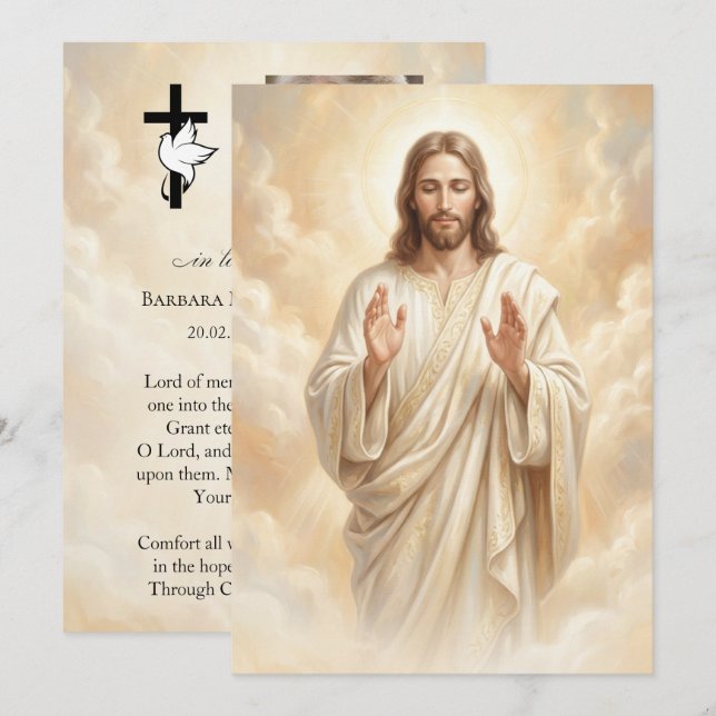 Jesus Funeral Prayer 5x7 Card (Front/Back)
