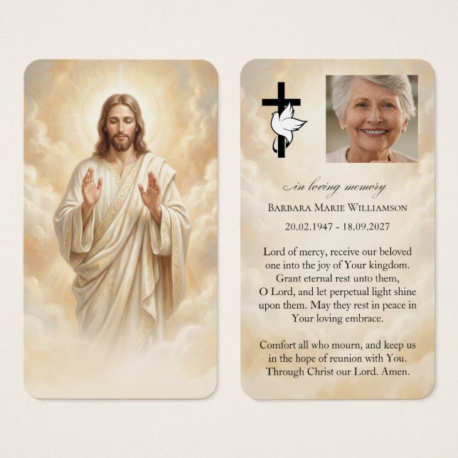 Jesus Funeral Prayer Card (Front & Back)