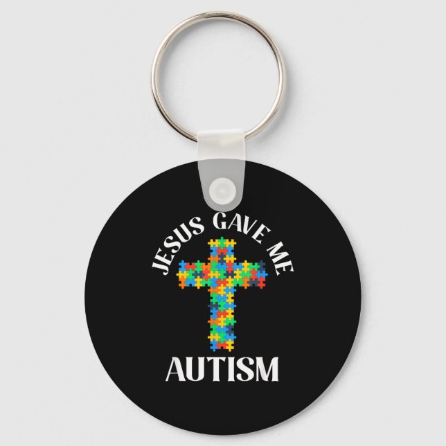 Jesus gave autism awareness christian autistic key ring (Front)