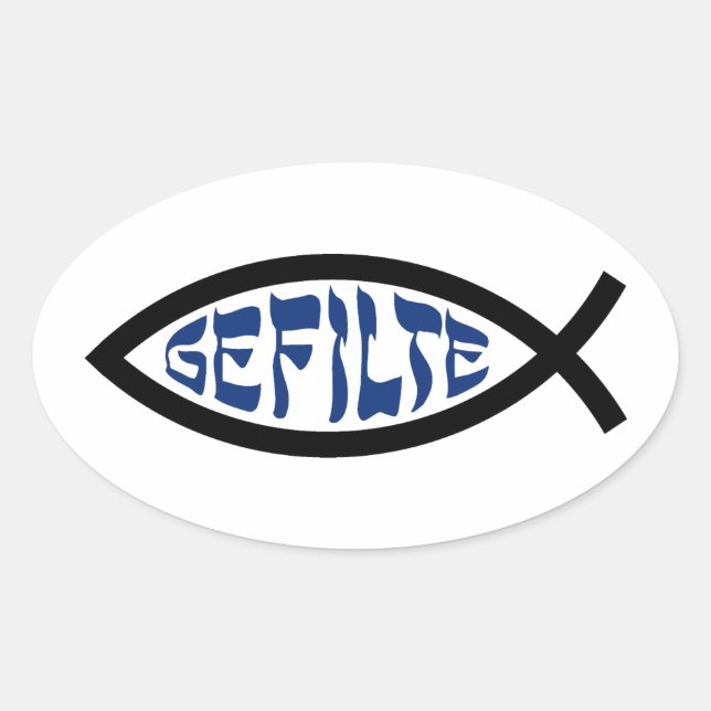 Jesus Gefilte Fish - Jewish Passover Humour Oval Sticker (Front)