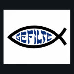 Jesus Gefilte Fish - Jewish Passover Humour Poster<br><div class="desc">Funny Jewish Humour Gefilte Fish T-Shirts & Gifts For Chanukah,  Passover,  or any Jewish Holiday.</div>