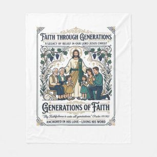 Jesus Genealogy Family Tree Shirt Faith Based Desi Fleece Blanket