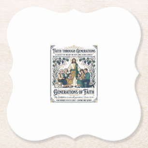 Jesus Genealogy Family Tree Shirt Faith Based Desi Paper Coaster