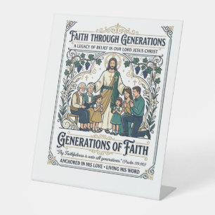 Jesus Genealogy Family Tree Shirt Faith Based Desi Pedestal Sign