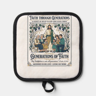 Jesus Genealogy Family Tree Shirt Faith Based Desi Pot Holder