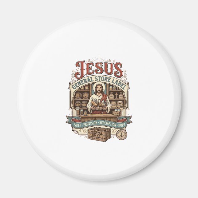Jesus General Store Label Jesus General Store Chri Magnet (Front)