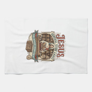 Jesus General Store Label Jesus General Store Chri Tea Towel