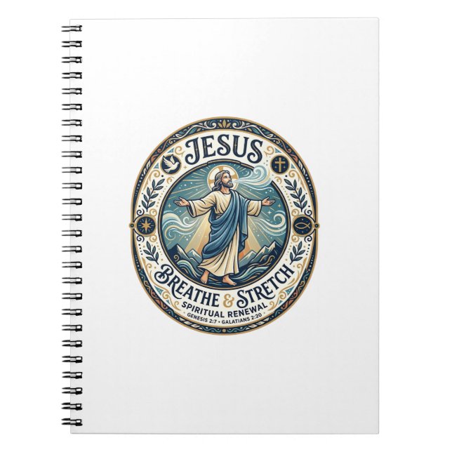Jesus Gentle Movement Wellness Shirt Faith Based D Notebook (Front)
