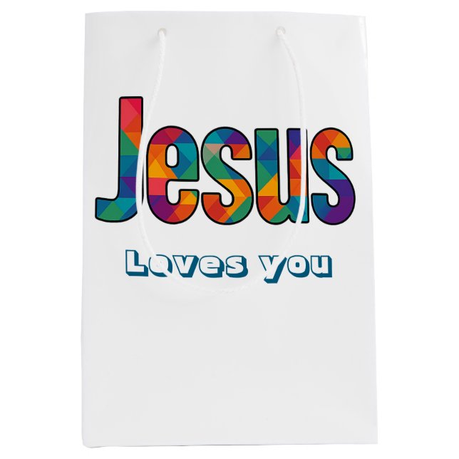 Jesus geometric design medium gift bag (Front)