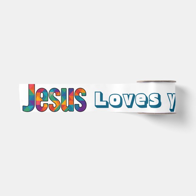 Jesus geometric design satin ribbon (Front)