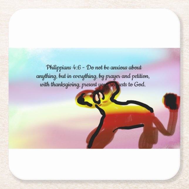 jesus get this  square paper coaster (Front)