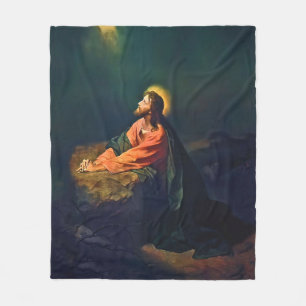 Jesus Gethsemane Agony Garden Mount Olives Hofman  Fleece Blanket