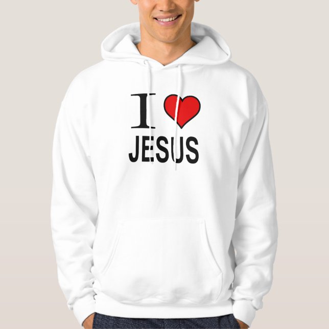 Jesus Gifts I Love Jesus Logo hoody (Front)