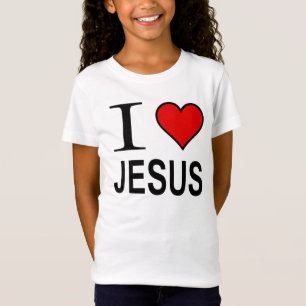 Jesus gifts I love Jesus logo on fitted babydoll T-Shirt