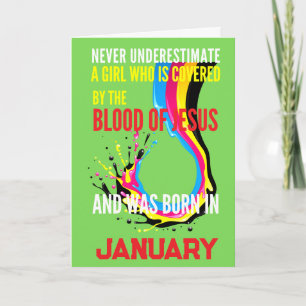 Jesus Girl Birthday Never Underestimate Holiday Card