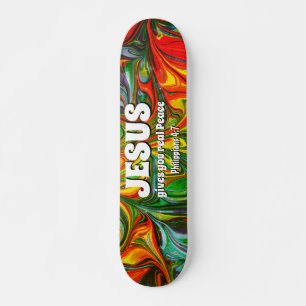 JESUS GIVES REAL PEACE Christian Skateboard