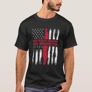 Jesus God Religious Man of God Husband Dad Protect T-Shirt