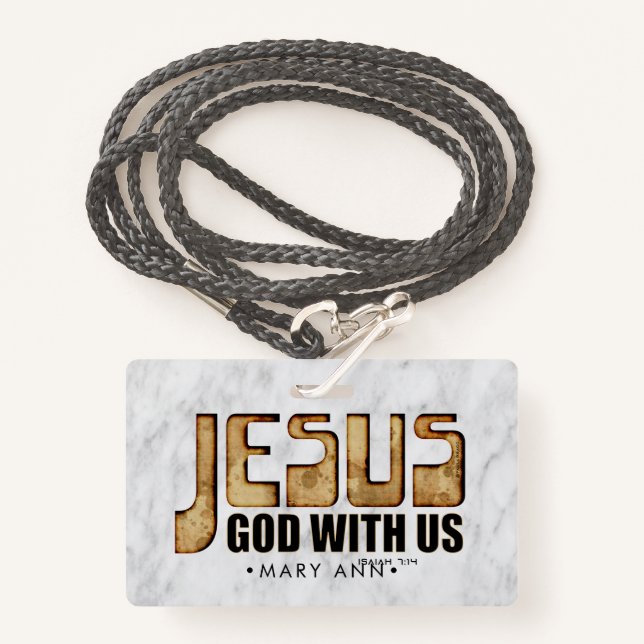 JESUS: God With Us ID Badge (Front with Lanyard)