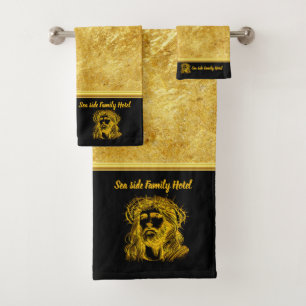 Jesus Gold Design for Seaside Hotel Bath Towel Set