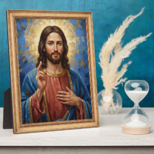 Jesus Gold Frame Painting Impasto