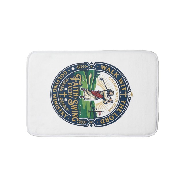 Jesus Golf Shirt Faith Based Design_1 Bath Mat (Front)