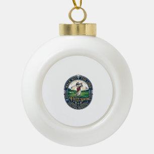 Jesus Golf Shirt Faith Based Design_1 Ceramic Ball Christmas Ornament