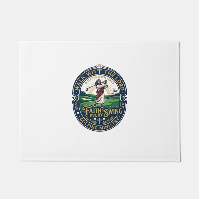 Jesus Golf Shirt Faith Based Design_1 Doormat (Front)